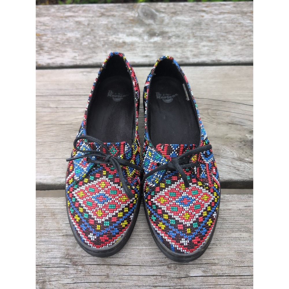 Dr. Martens Morada Aztec Weave Flat Shoes Womens Sz 8 EU 39 Colorful EUC